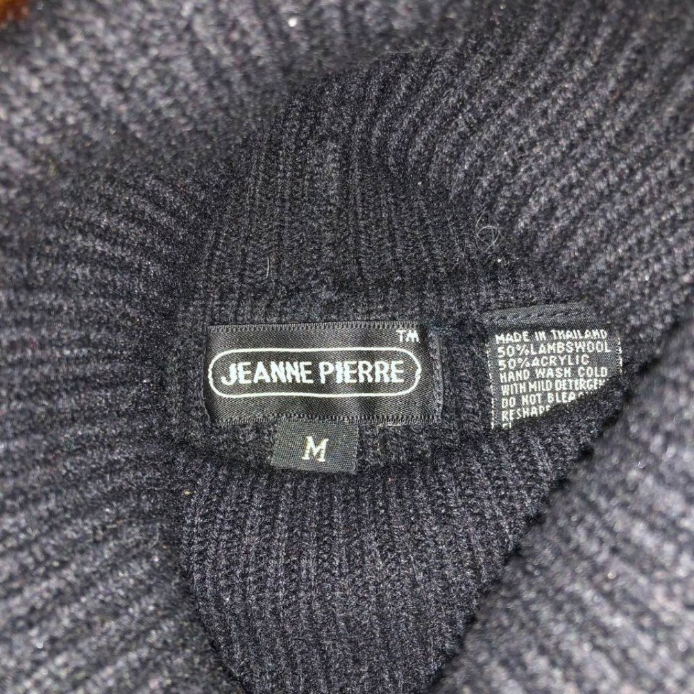 Jeanne Pierre Wool-blend turtleneck black sweater Size M - Picture 4 of 12
